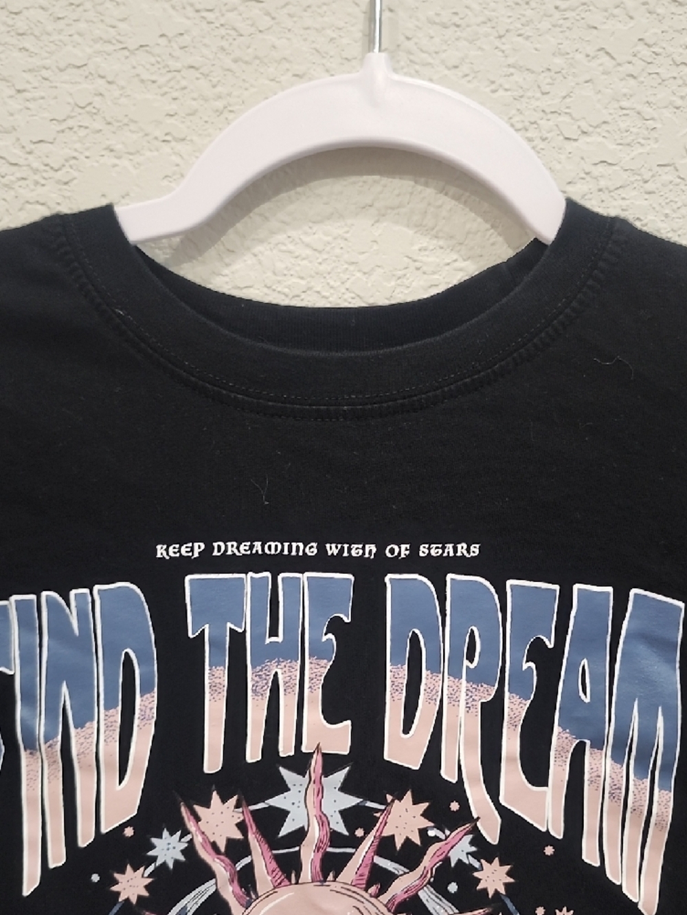 Pull&Bear Black Moon Stars Dream Graphic Tee Boho Fairy 100% Cotton Tarot Indie - Picture 6 of 8